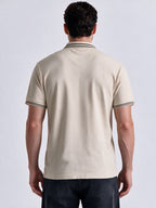 Men's Cotton Blend Solid Polo Collar Regular Fit T-Shirt
