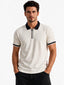 Solid Regular Fit Half Sleeve Zipper Collar T-Shirt