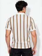 Men's Striped Polo Collar Regular Fit T-Shirt