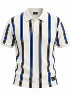 Slate Grey Vertical Stripe Polo