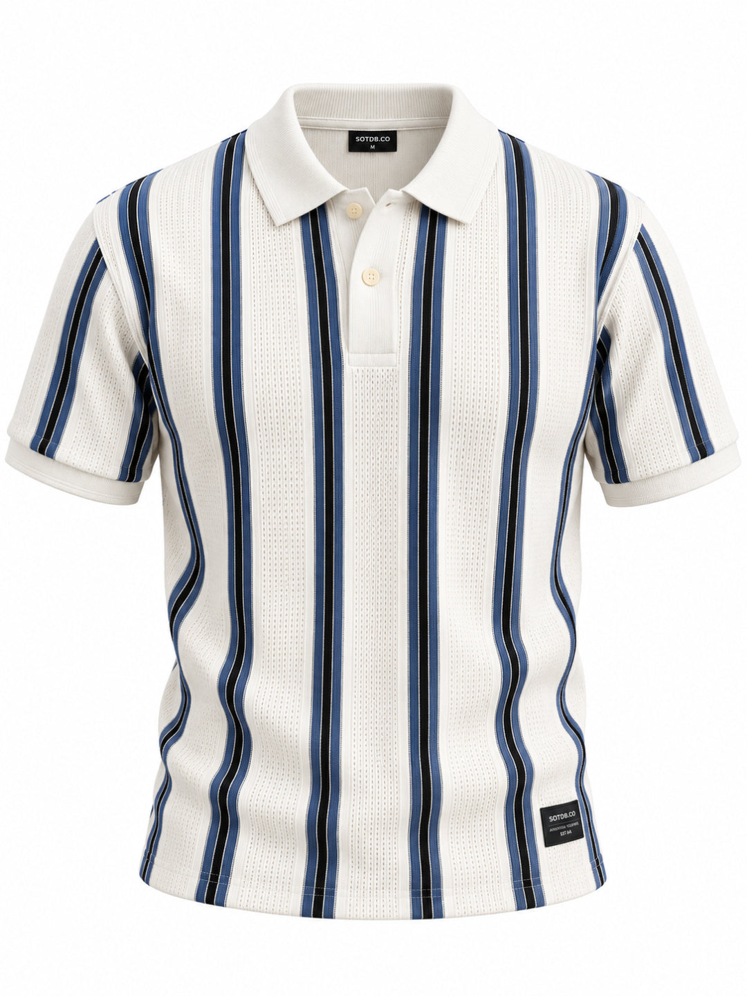 Slate Grey Vertical Stripe Polo