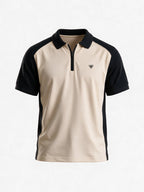 Men's Colourblocked Cotton Polo Collar Regular Fit T-Shirt