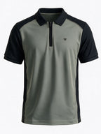 Men's Cotton Blend Cut & Sew Polo Collar Regular Fit T-Shirt