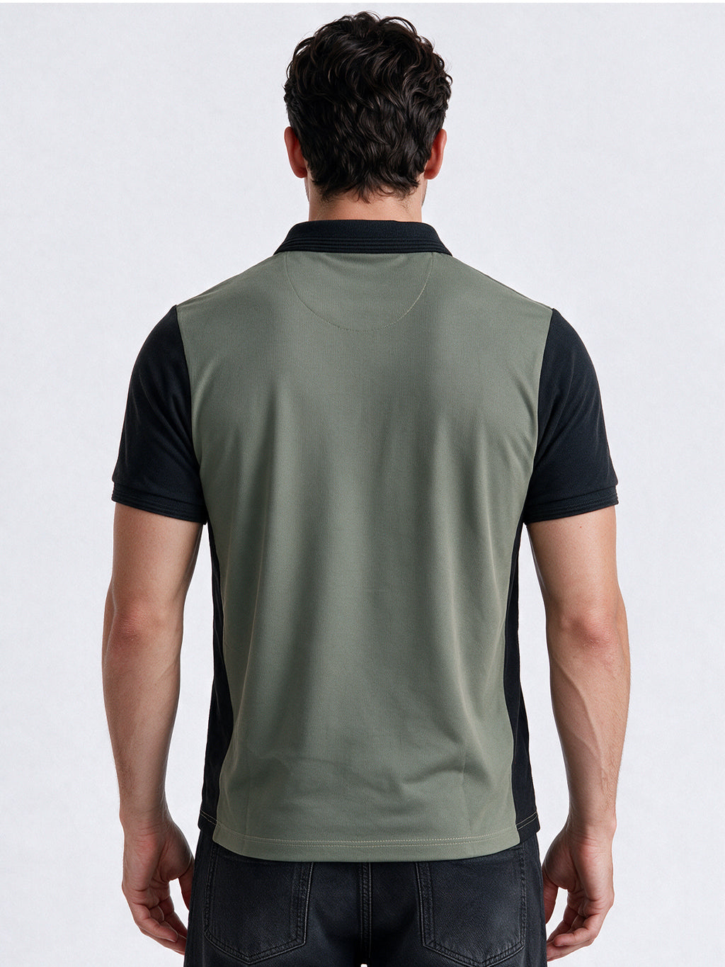 Men's Cotton Blend Cut & Sew Polo Collar Regular Fit T-Shirt