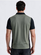 Men's Cotton Blend Cut & Sew Polo Collar Regular Fit T-Shirt