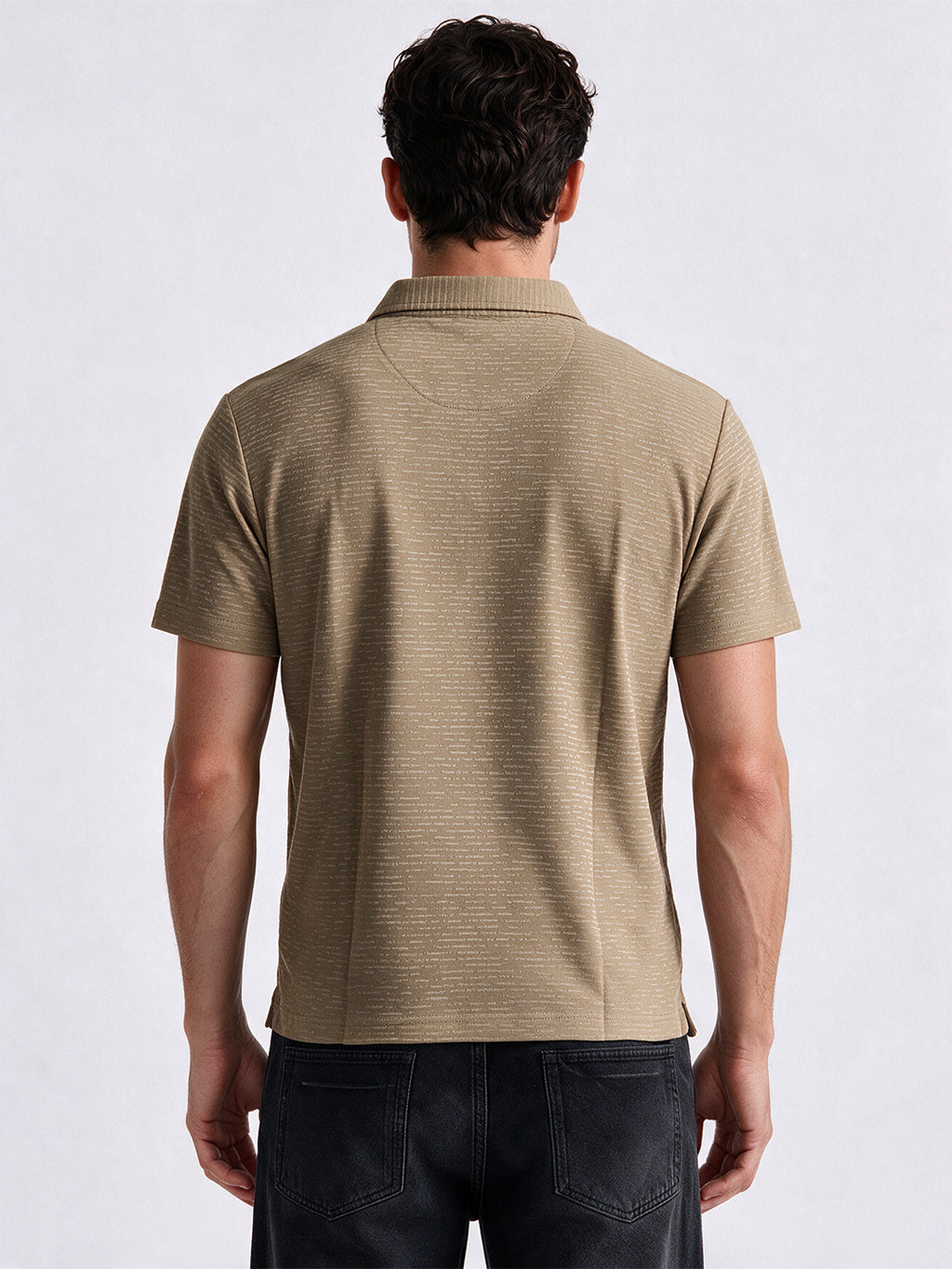 Men's Cotton Blend Solid Polo Collar Regular Fit T-Shirt