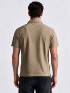 Men's Cotton Blend Solid Polo Collar Regular Fit T-Shirt