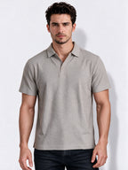 Men's Cotton Blend Solid Polo Collar Regular Fit T-Shirt