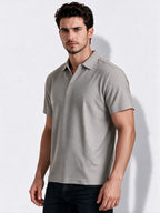 Men's Cotton Blend Solid Polo Collar Regular Fit T-Shirt