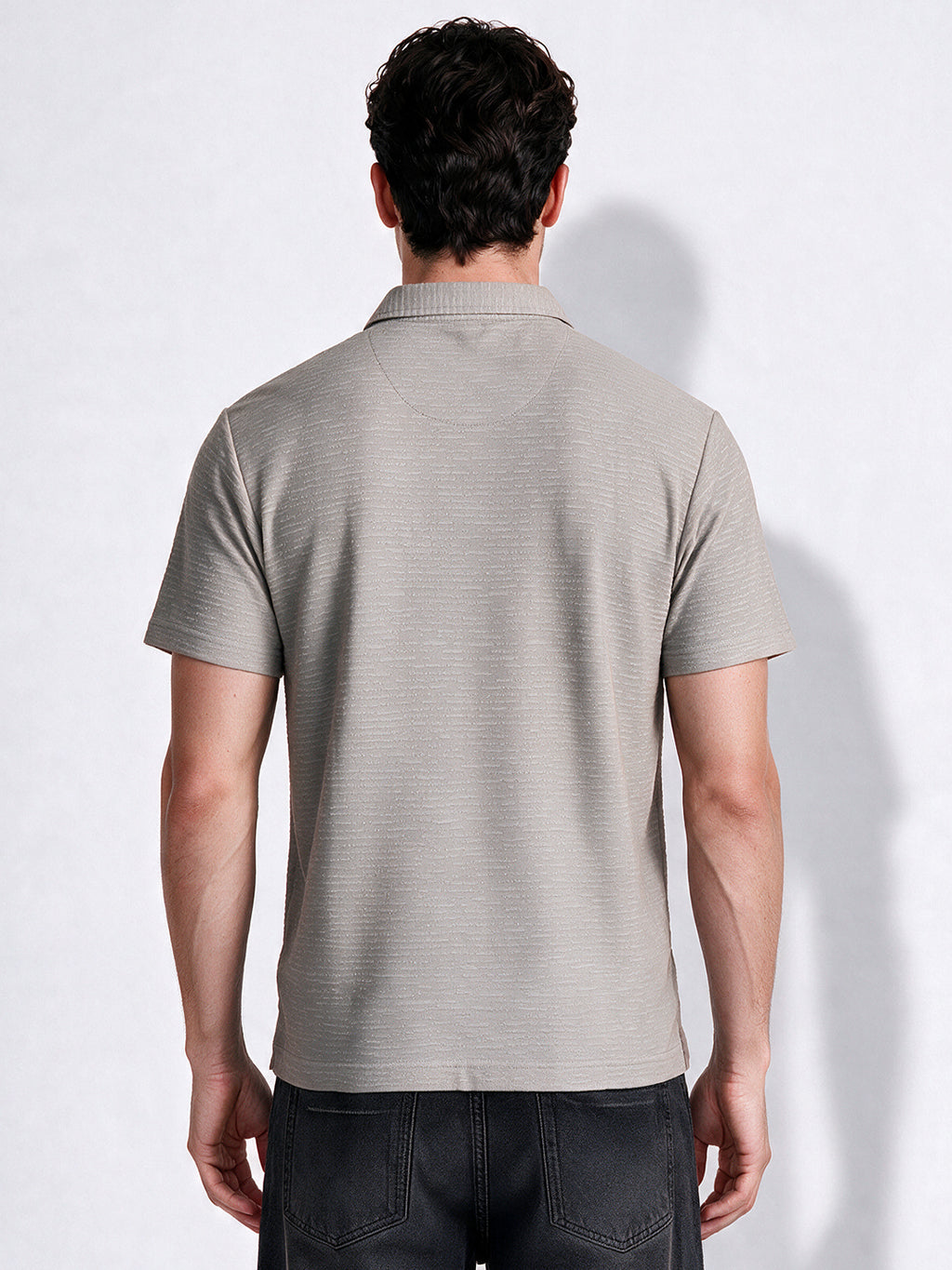 Men's Cotton Blend Solid Polo Collar Regular Fit T-Shirt