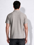 Men's Cotton Blend Solid Polo Collar Regular Fit T-Shirt