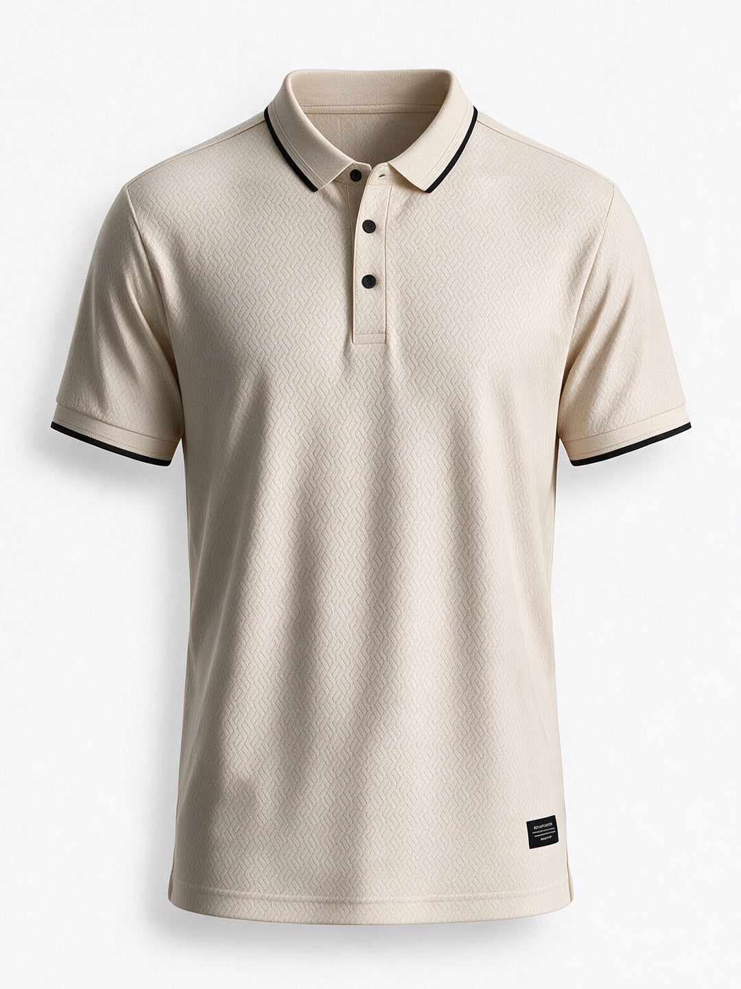 Men's Blend Jacquard Polo Collar Regular Fit T-Shirt