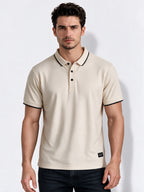 Men's Blend Jacquard Polo Collar Regular Fit T-Shirt