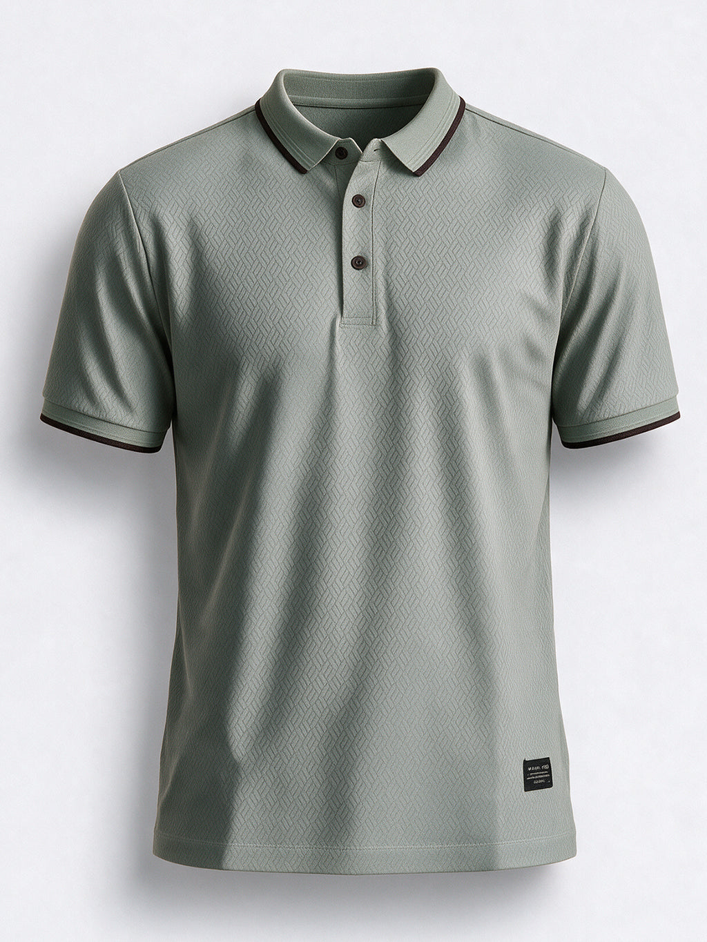 Men's Blend Jacquard Polo Collar Regular Fit T-Shirt