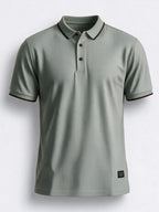 Men's Blend Jacquard Polo Collar Regular Fit T-Shirt