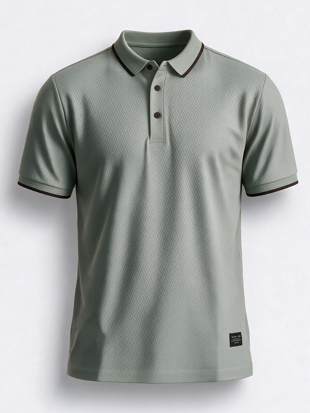 Men's Blend Jacquard Polo Collar Regular Fit T-Shirt