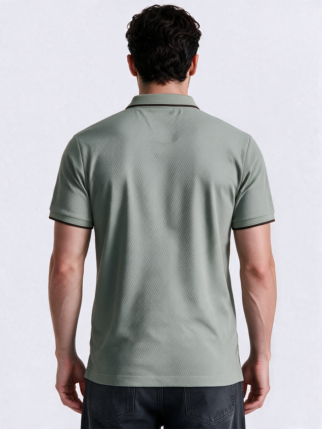 Men's Blend Jacquard Polo Collar Regular Fit T-Shirt