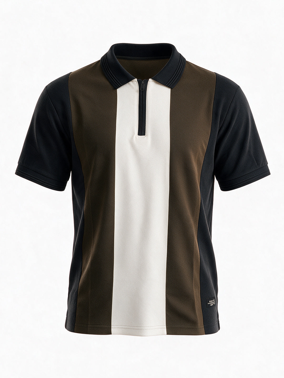 Men's Cotton Blend Cut & Sew Polo Collar Regular Fit T-Shirt