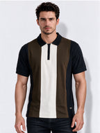 Men's Cotton Blend Cut & Sew Polo Collar Regular Fit T-Shirt