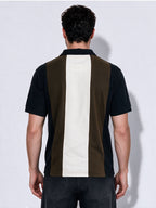 Men's Cotton Blend Cut & Sew Polo Collar Regular Fit T-Shirt