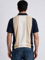 Men's Colourblocked Cotton Polo Collar Regular Fit T-Shirt