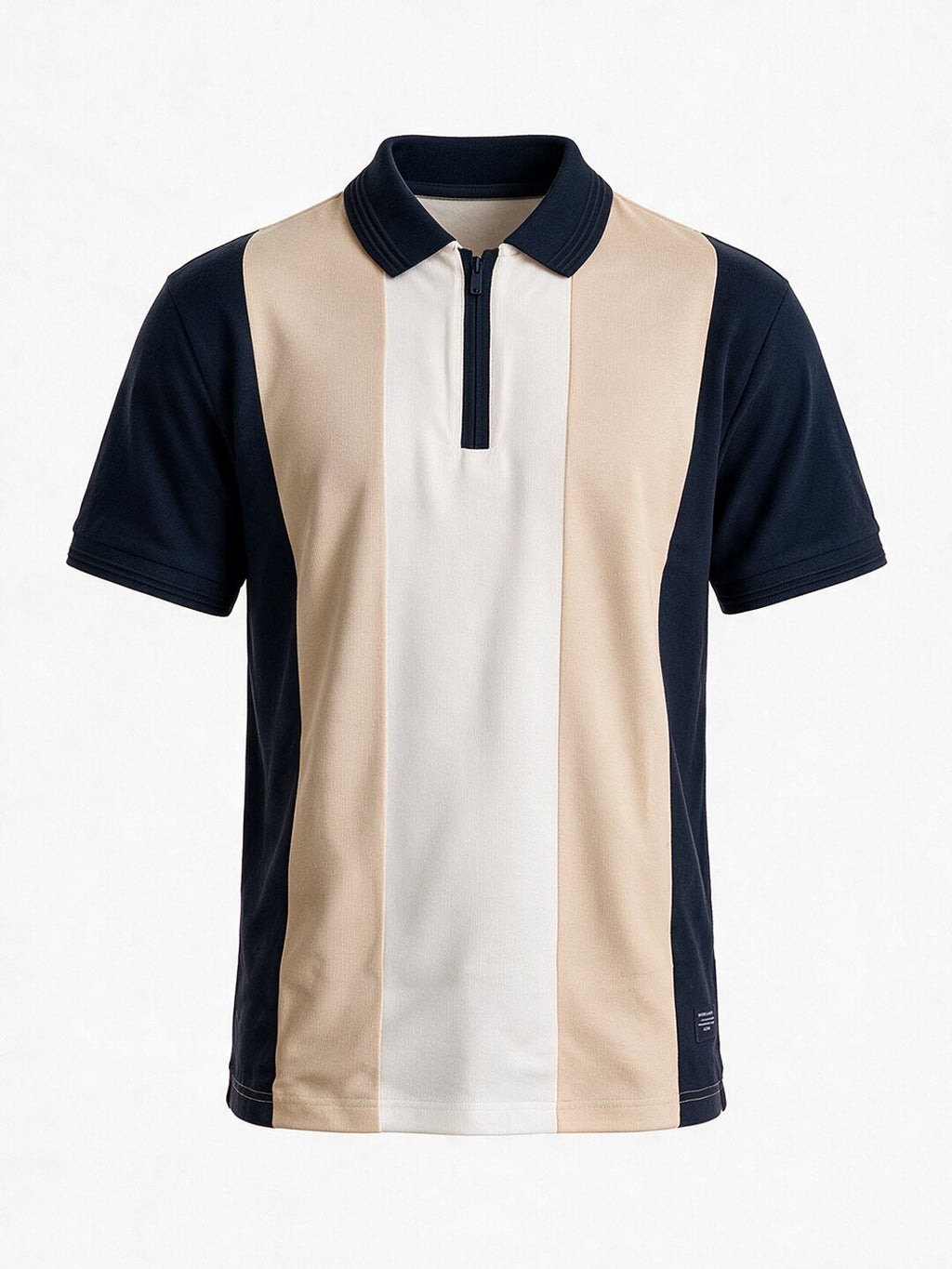 Men's Colourblocked Cotton Polo Collar Regular Fit T-Shirt