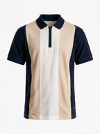 Men's Colourblocked Cotton Polo Collar Regular Fit T-Shirt