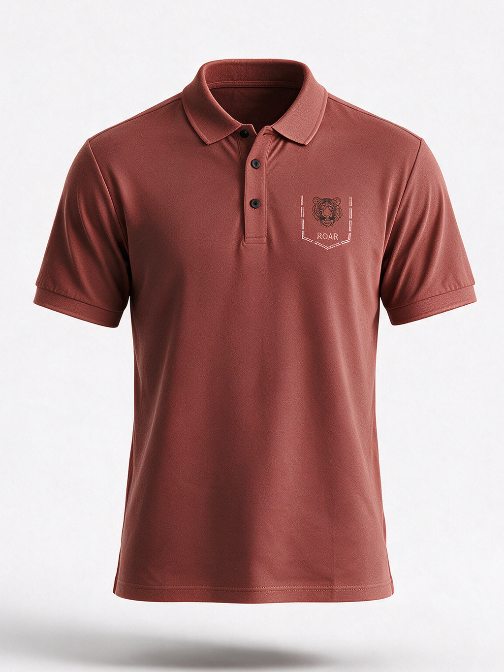 Men's Cotton Blend Tiger Printed Polo Collar Regular Fit T-Shirt