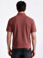Men's Cotton Blend Tiger Printed Polo Collar Regular Fit T-Shirt