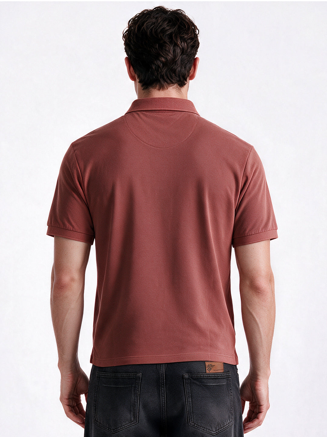 Men's Cotton Blend Tiger Printed Polo Collar Regular Fit T-Shirt
