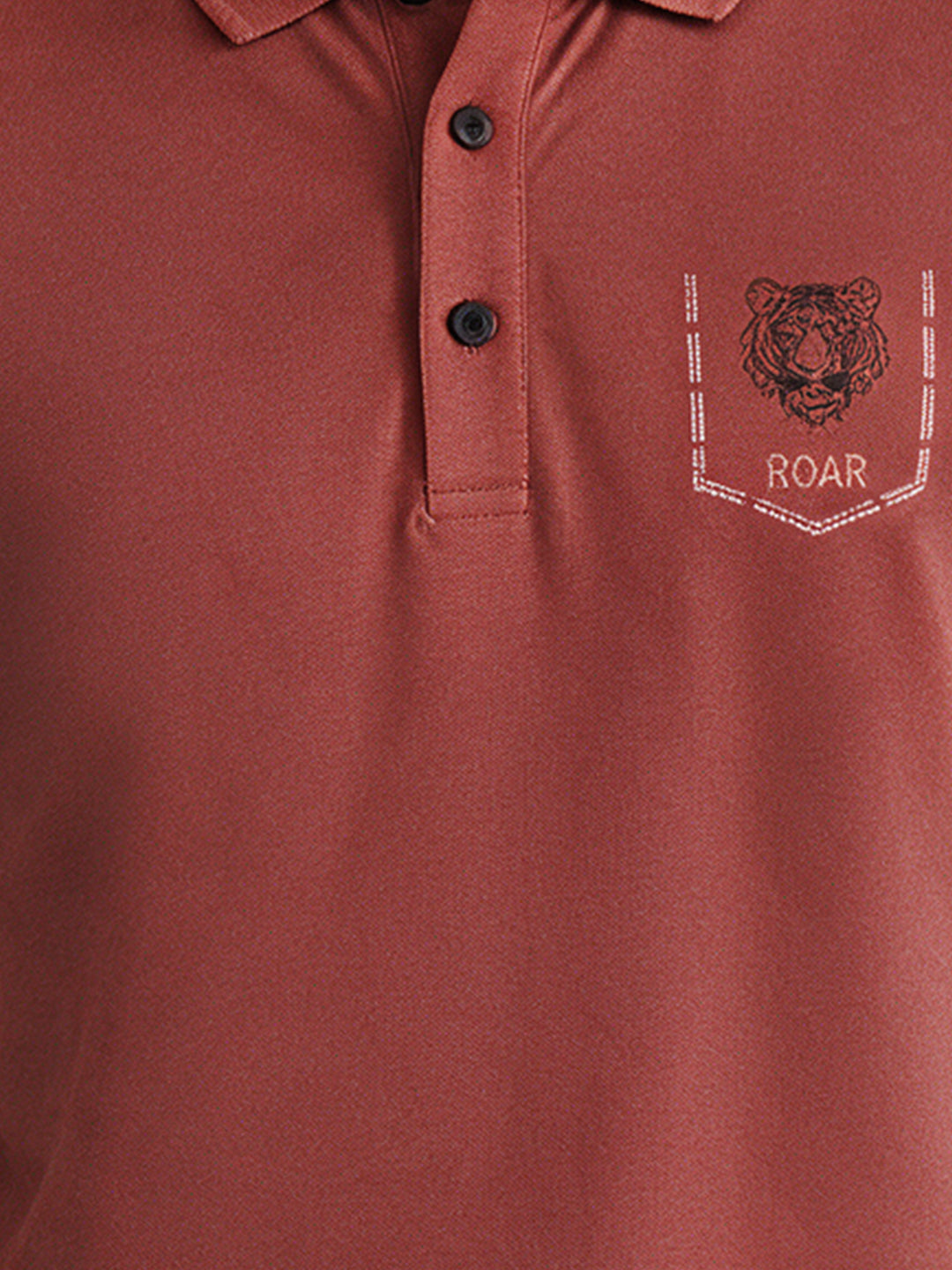 Men's Cotton Blend Tiger Printed Polo Collar Regular Fit T-Shirt