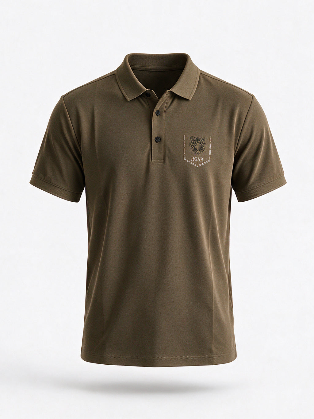 Men's Cotton Blend Tiger Printed Polo Collar Regular Fit T-Shirt