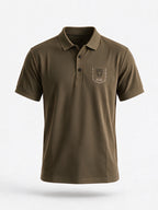 Men's Cotton Blend Tiger Printed Polo Collar Regular Fit T-Shirt