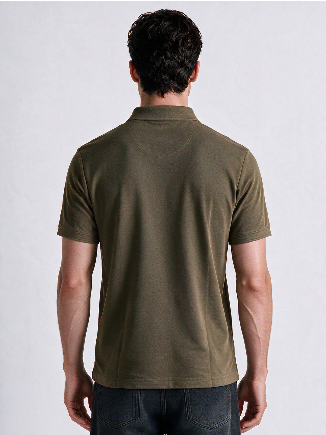 Men's Cotton Blend Tiger Printed Polo Collar Regular Fit T-Shirt