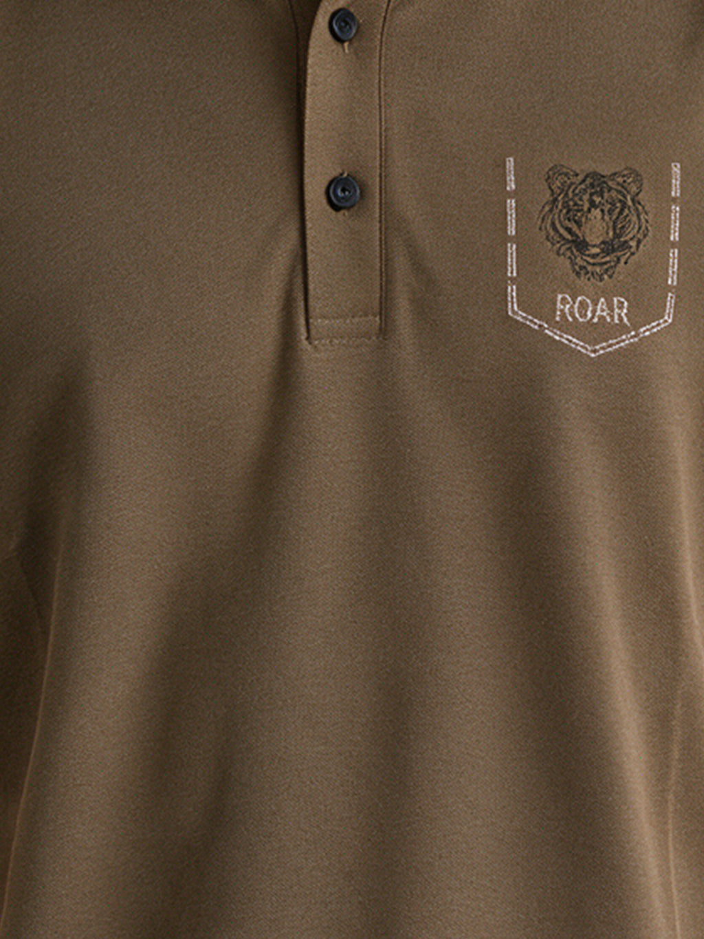 Men's Cotton Blend Tiger Printed Polo Collar Regular Fit T-Shirt