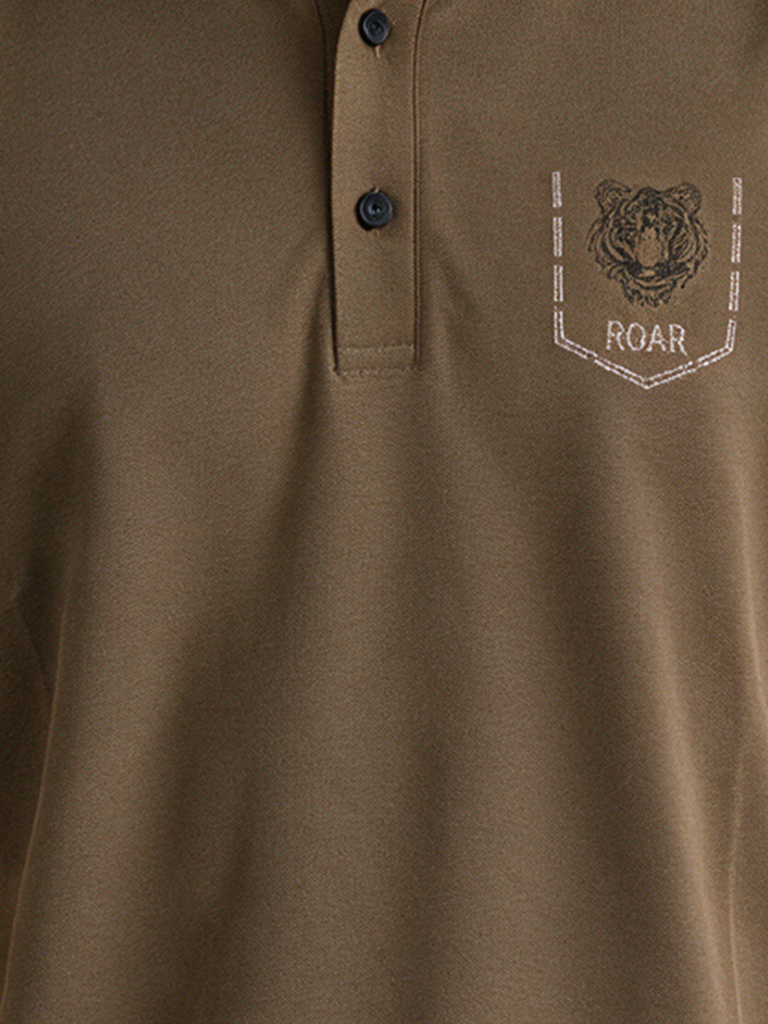 Men's Cotton Blend Tiger Printed Polo Collar Regular Fit T-Shirt