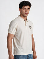 Men's Printed Cotton Polo Collar Regular Fit T-Shirt