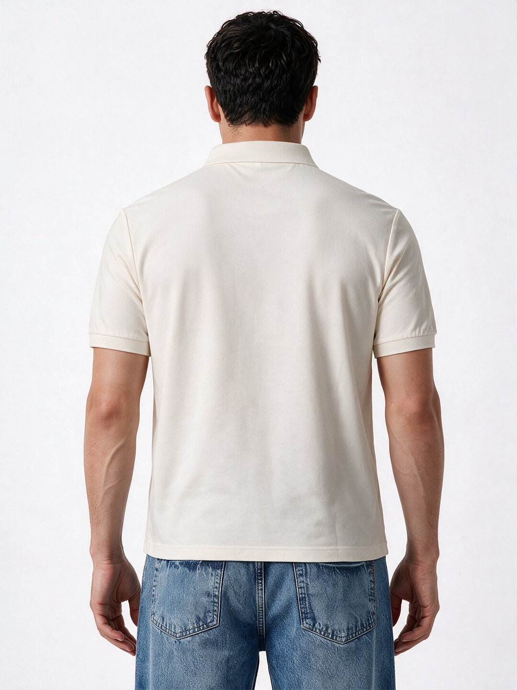Men's Printed Cotton Polo Collar Regular Fit T-Shirt