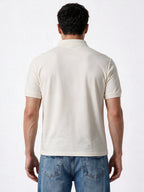 Men's Printed Cotton Polo Collar Regular Fit T-Shirt