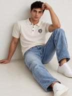 Men's Printed Cotton Polo Collar Regular Fit T-Shirt