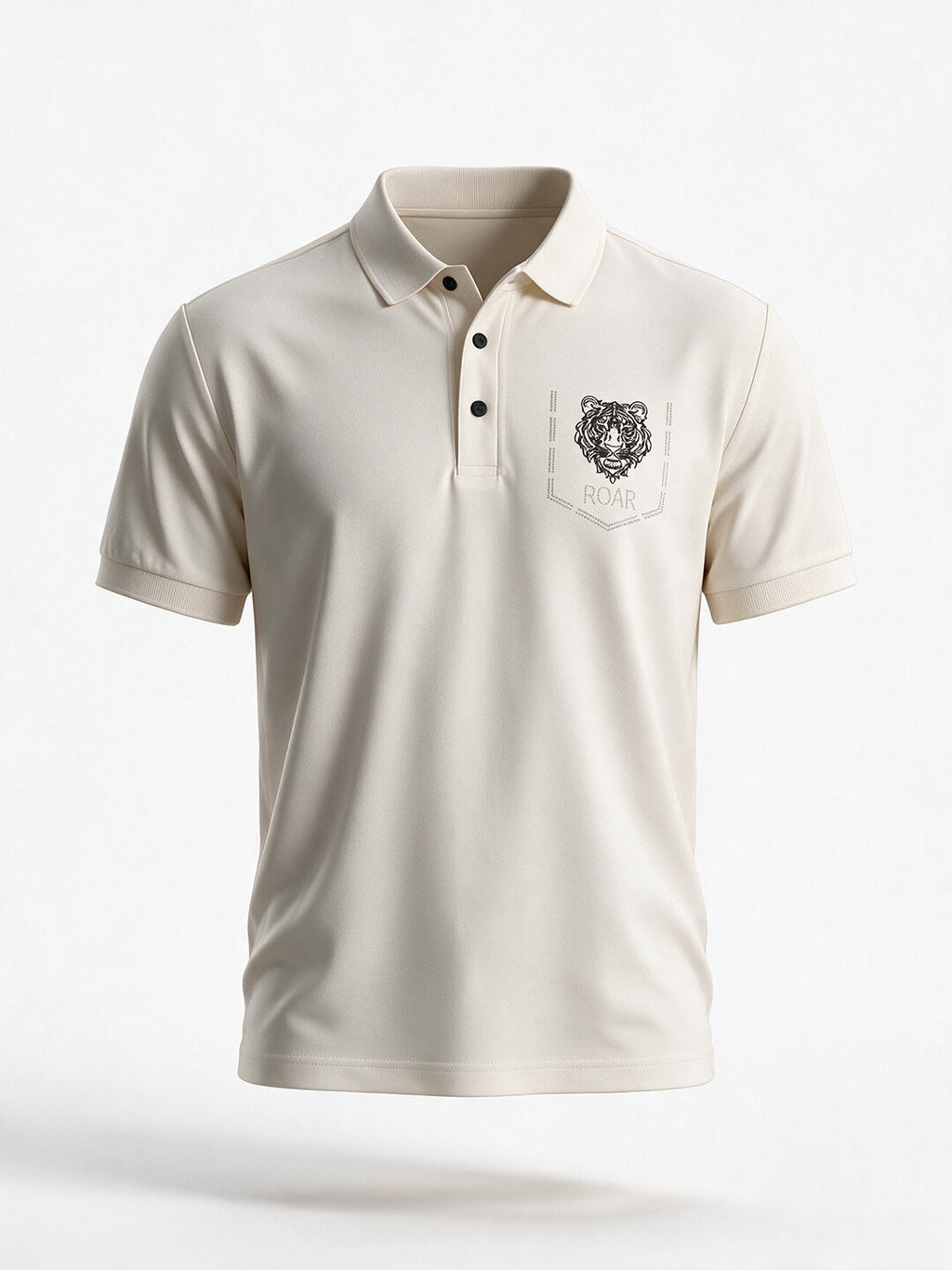 Men's Printed Cotton Polo Collar Regular Fit T-Shirt