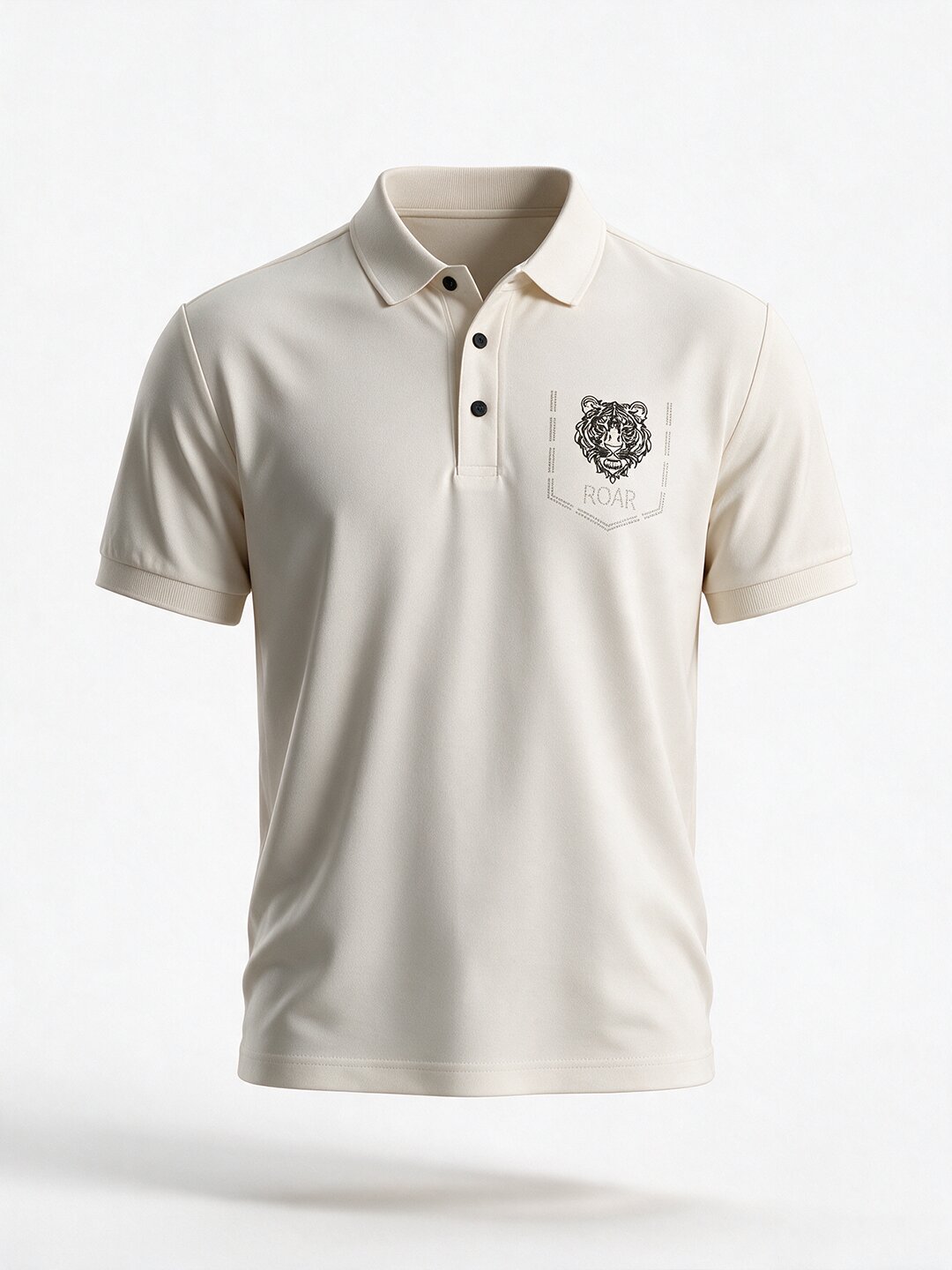 Men's Printed Cotton Polo Collar Regular Fit T-Shirt