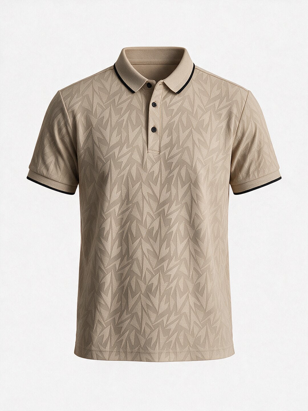 Khaki Leaf Jacquard Polo Secondary image