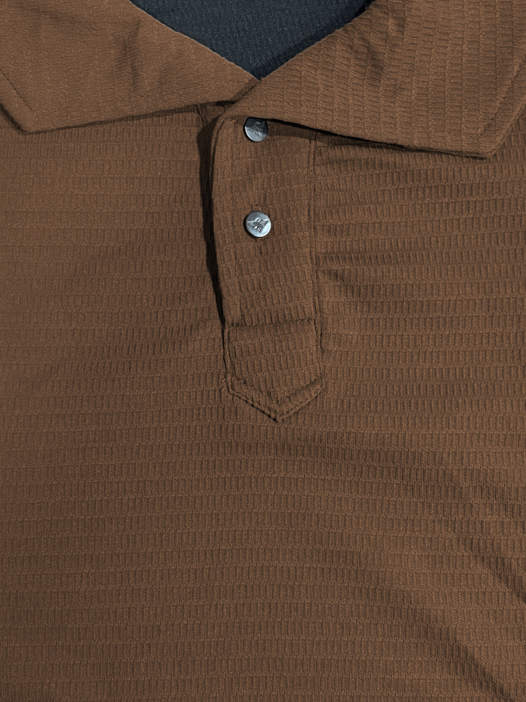 Black Color Block Knit Polo T-shirt