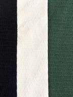 Bottle Green Color Block Knit Polo T-shirt