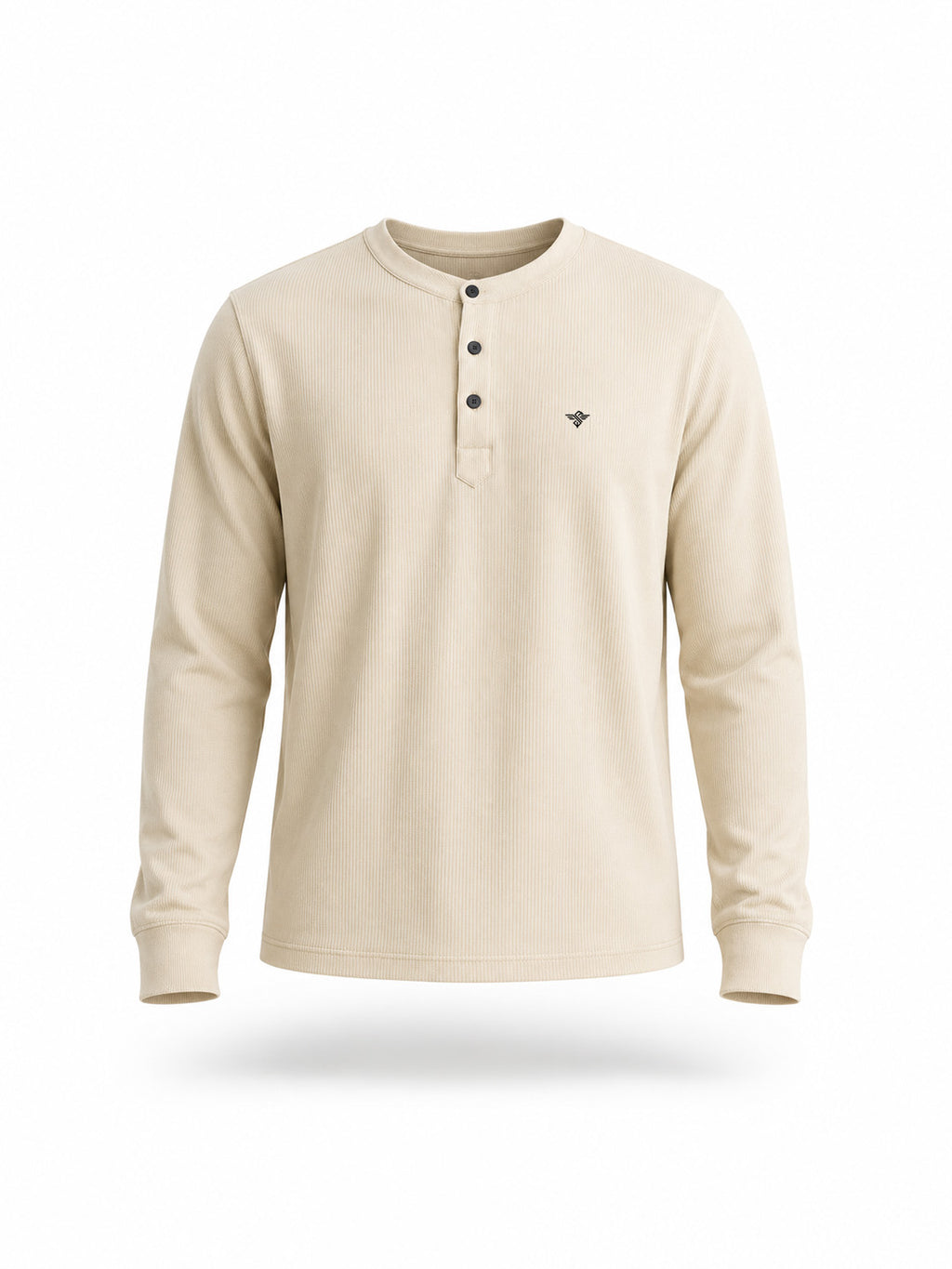 Solid Henley Neck Regular Fit Full Sleeve T-Shirt