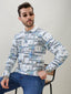 Men's All-Over Nordic Print Full Sleeve Polo T-Shirt