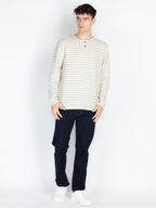 Men's Striped Henley Neck T-Shirt