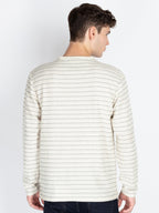Men's Striped Henley Neck T-Shirt