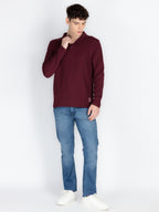 Men's Solid High Neck T-Shirt